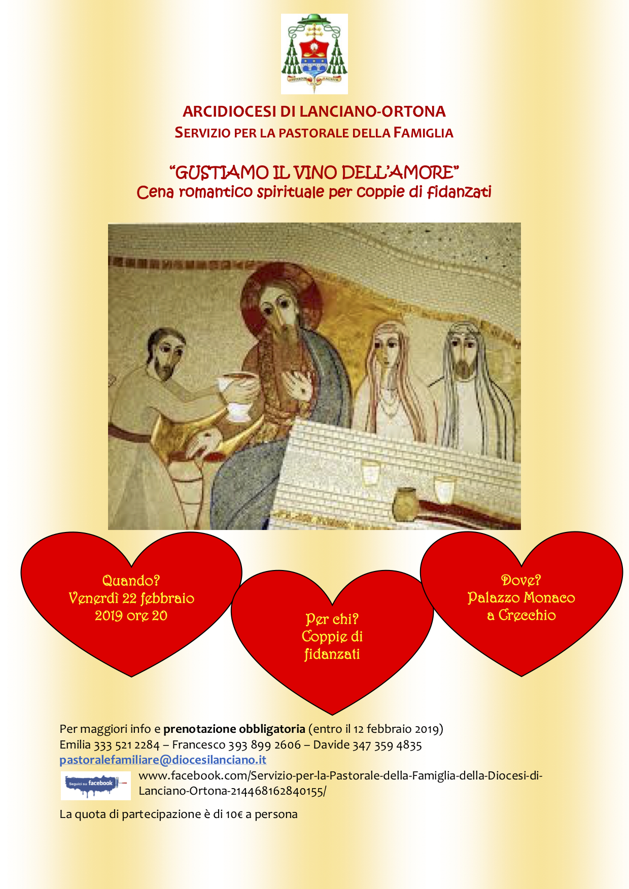 GUSTIAMO IL VINO DELL’AMORE:  Cena romantico-spirituale per fidanzati