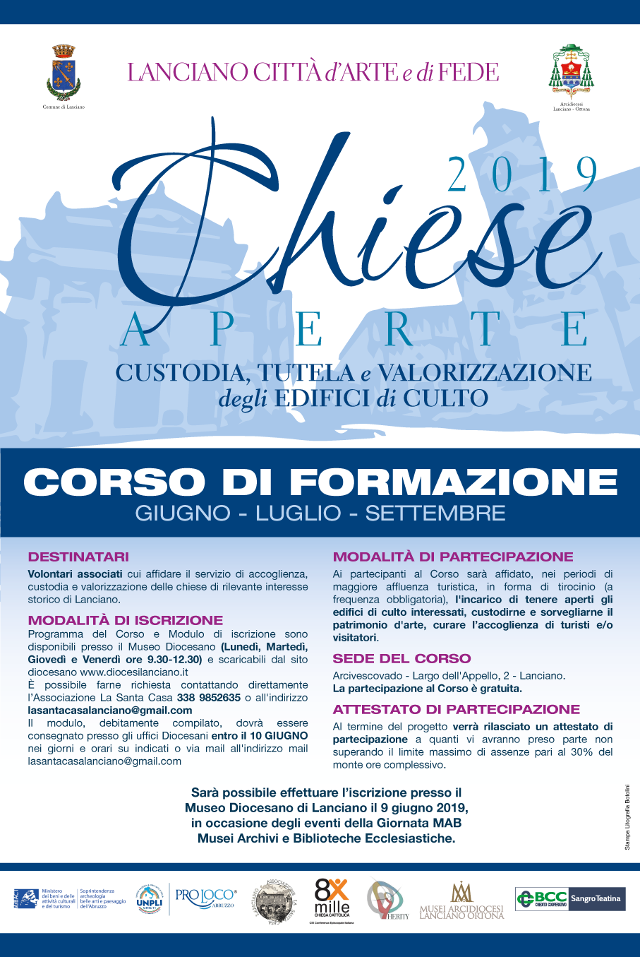Progetto CHIESE APERTE 2019 Corso di formazione
