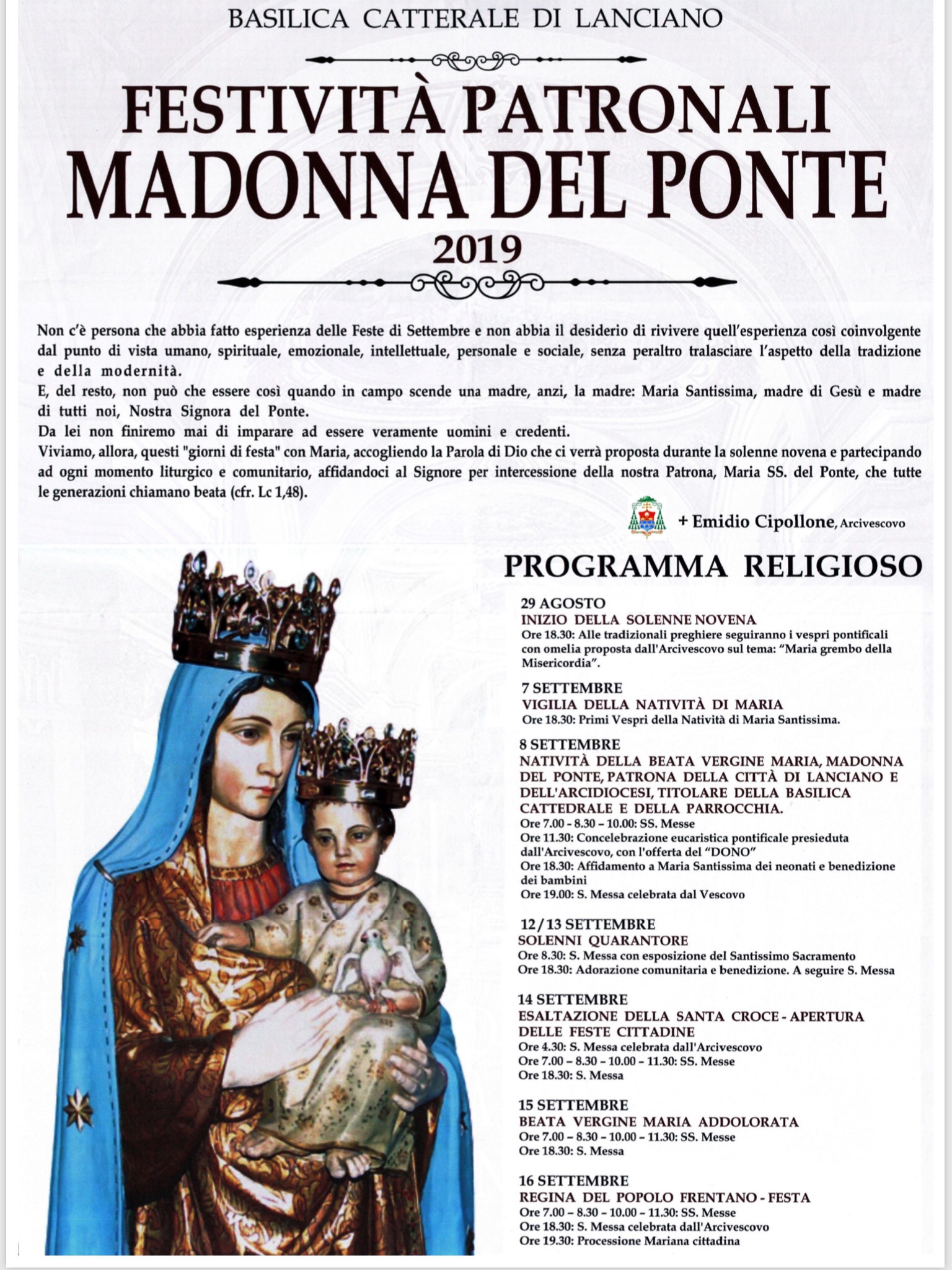 Festività patronali Madonna del Ponte